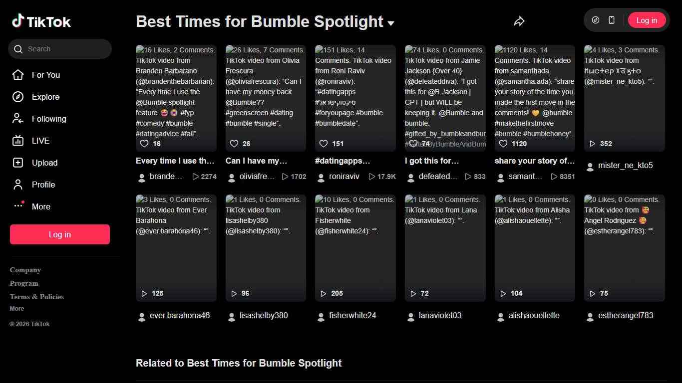 Best Times for Bumble Spotlight TikTok